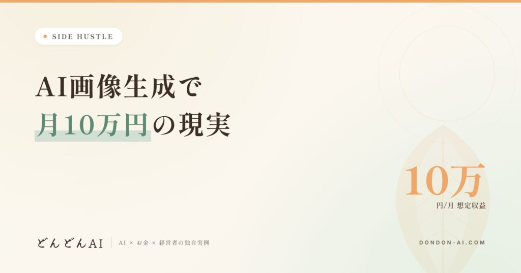 AI画像生成で月10万円の現実