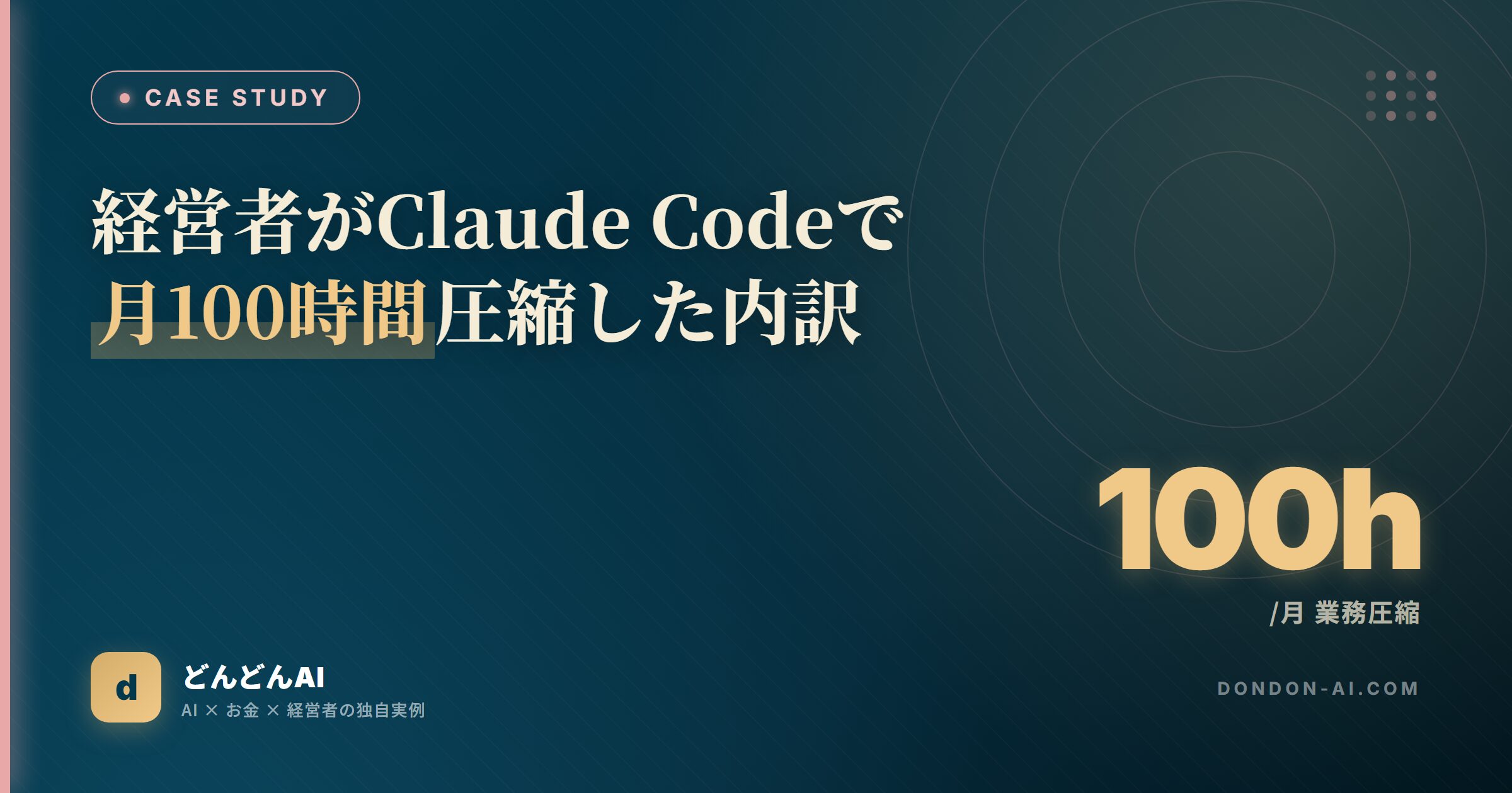 経営者がClaude Codeで月100時間圧縮した内訳