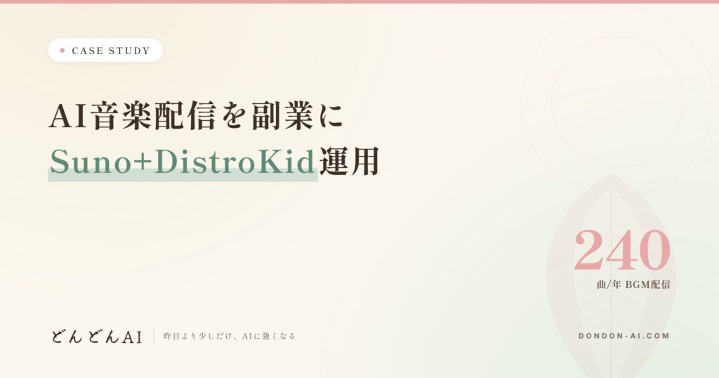AI音楽配信を副業に Suno+DistroKid運用