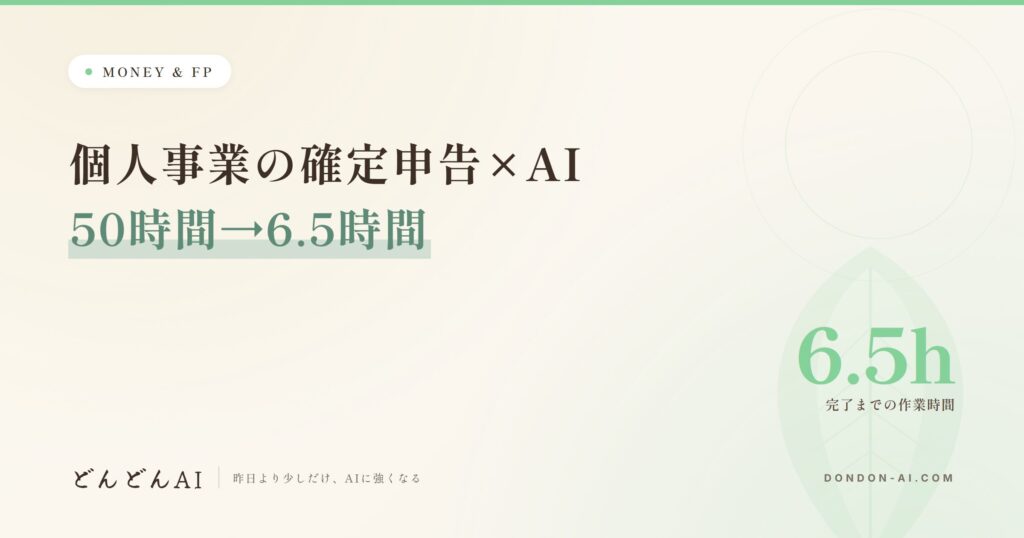 個人事業の確定申告×AI 50時間→6.5時間